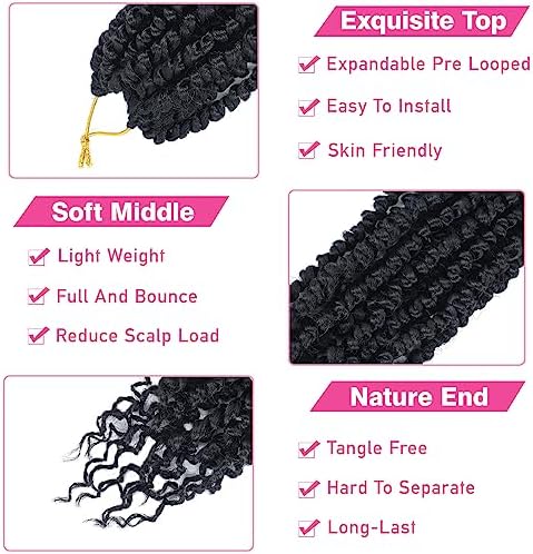 Passion Twist Crochet Hair 8" 2# Pre-Looped 9Packs - Image 2