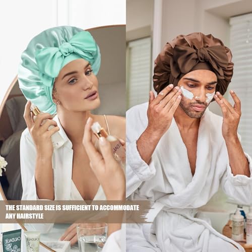 Silk Bonnet for Women,Adjustable Double Layer Sleep Cap - Image 6