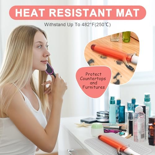 Suafrnut Plus Size Silicone Heat Resistant Mat for Hair Tools(12" x 9") - Image 2