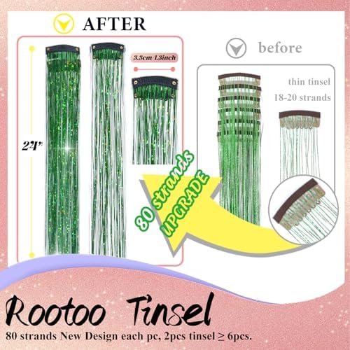 Hair Tinsel Clip in Green Fairy Hair Tinsel Kit - Image 2