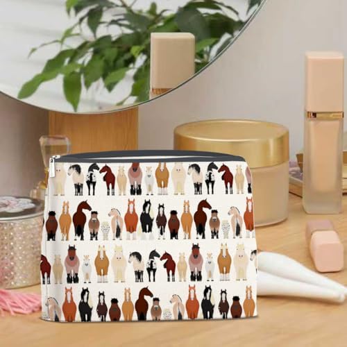 LyoGao Horses Gifts Makeup Bag, Horses Gifts for Animal Lovers Teen Girl Horse Stuff Cosmetic Bag - Image 5
