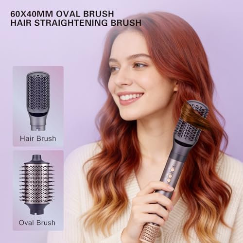 7 in 1 Hot Air Styler 110,000 RPM High Speed Blow Dryer for Women Fast Drying Curling, Volumizing & Straightening Includes Travel Case - Image 5