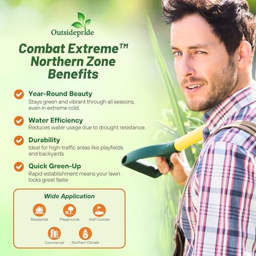 Outsidepride Combat Extreme Northern - 25 Lbs Turf Type Fescue & Kentucky Bluegrass Lawn Grass Seed Mix, Pure Raw Seed w/ 0.00% Other Crop & Weed - Image 4