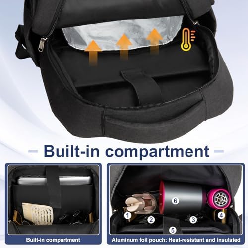 GDNasist Barber Supplies Bag,Portable Barber Backpack with Insulated Pocket - Image 2