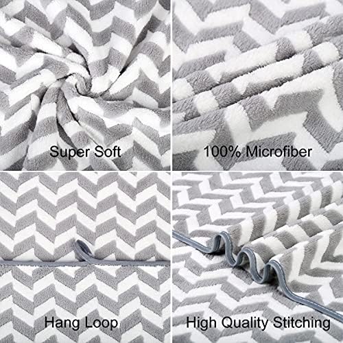 JML Microfiber Bath Towels, Chevron Grey, 30" x 60", 2 Pack - Image 3