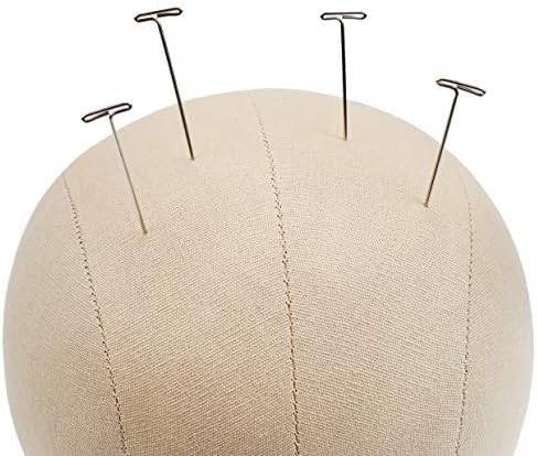 GEXWORLDWIDE GEX 20"-24" Cork Canvas Block Head Mannequin Head Wig Display Styling Head With Mount Hole (Light Brown, 22.5") - Image 4