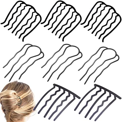 8 Pieces Hair Side Combs, Metal Hair Fork Clip Hair Pins for Buns Hair Updo U-Shape Hair Sticks for Women Hair Styling Tool Accessories by BOYIVI