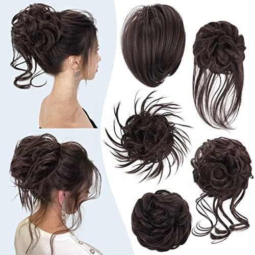 HMD 5 Pieces Messy Hair Bun Hairpiece Tousled Updo for Women by HMD