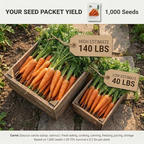 1000 Danvers 126 Carrot Seeds for Planting - Sweet Heavy-Soil Heirloom, Non-GMO, USA Grown by RDR Seeds - Image 2