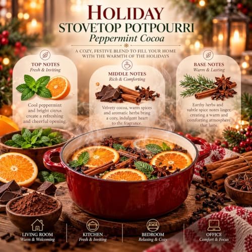 1 Pcs Christmas Simmer Pot Stovetop Potpourri 120G Peppermint Cocoa - Image 3