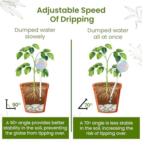 Iridescent Self Watering Globes, Glass Rainbow Plant Watering Globes, Self Watering Planter Insert, Automatic Plant Waterer Indoor (Medium-2 Pcs Iridescent, Medium) - Image 5