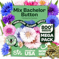 SVI 800 Bachelor Button Seeds for Planting (Centaurea cyanus) – Cornflower, Wildflower Mix Seed Packets – Heirloom Flower Seeds to Plant Outside in Garden, Borders, and Containers by SVI