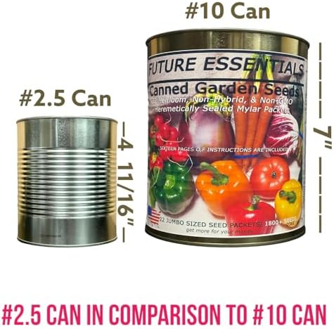 Future Eseentials 22 Heirloom Non-GMO Canned Vegetable Garden Seeds Long-Term Storage for Survival & Planting Ideal for Emergency & Survival Preparedness 5 Years + Shelf Life Pack of 1 - Image 3