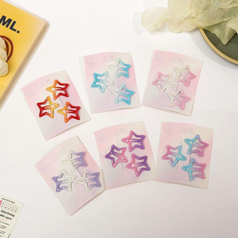 (36 Pcs) Super Cute Girls Hairpin, Mini Size Candy Color Butterfly Floral Flower Bowknot Star Hairpin Baby Girl Hair Clips Decoration Salon Hairstyle Hairdressing for Little Kids or Doll-Mix 1 - Image 7
