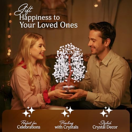 YATSKIA Clear Quartz Tree of Life Crystal Bonsai, Unique Gifts for Women, Sister & Friends, Handmade Crystal Tree, Boho Home, Room & Office Desk Decor, Birthday Gifts - Image 5