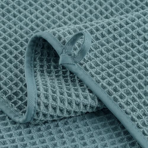 Microfiber Waffle Face Towels, 4 Pieces, Soft, Absorbent, Fast Drying, Lint Free 430 GSM (Green) - Image 3