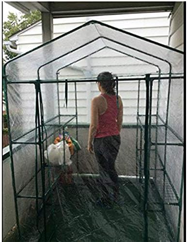 Greenhouse - Walk in Greenhouse with 8 Sturdy Shelves and PVC Cover for Indoor or Outdoor Use - 56 x 56 x 76-Inch Green House by Pure Garden - Image 5