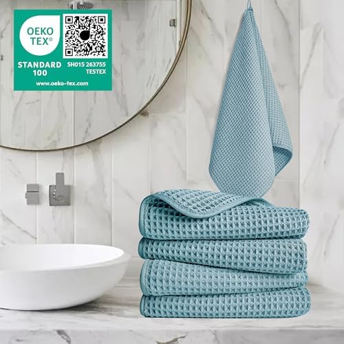 POLYTE 430 GSM Poly Blend Microfiber Quick Dry Waffle Hand Towel, 16x30 in - Image 2