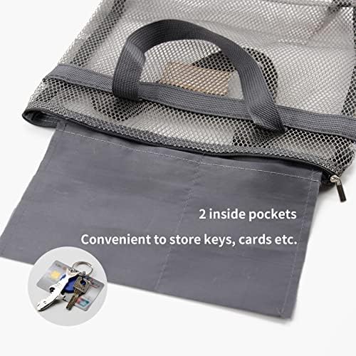 TOPASION Mesh Shower Caddy Bag Portable Hanging Toiletry and Bath Organizer with Zipper for Travel, Gym, Camping, College Dorms, Beach - Image 4