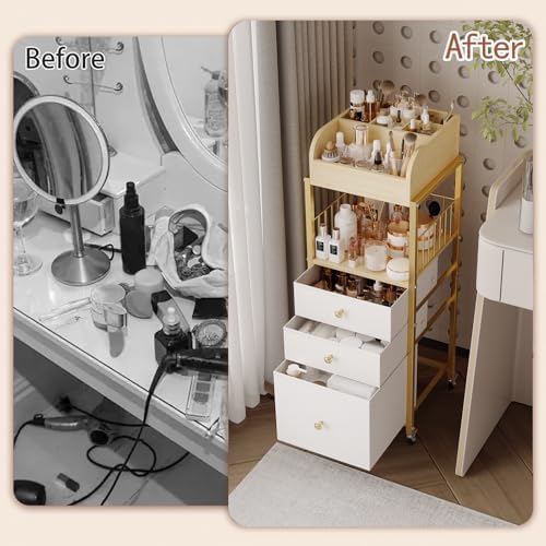 Makeup Organizer Cart with Drawers Make Up Organizers for Vanity - Image 6