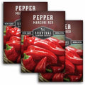 Marconi Red Pepper Seeds for Planting - 3 Packs by SurvivalGardenSeeds