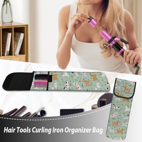 Dachshund Flat Iron Case Heat Resistant Travel Bag Water-resistant Neoprene Curling Iron Holder Flat Iron Curling Wand Travel Cover Case Bag Pouch for Outdoor Travel - Image 5