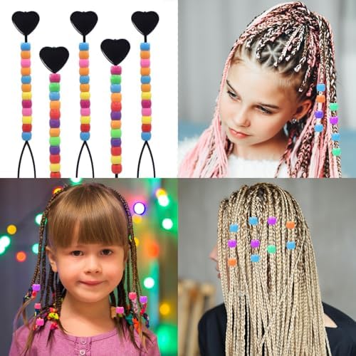 6-Pack Hair Pull Through Tool, Hair Beader for Braids with Colorful Beads, Ponytail Maker Styling Loop - Image 2