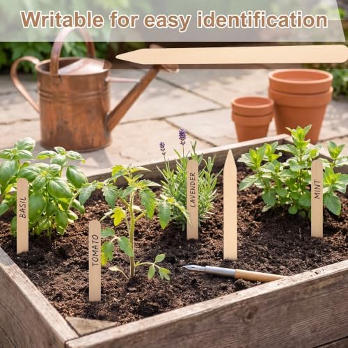 Weysat 300 Pcs 12" Wood Plant Labels for Field or Containers Plant Tags Wood Garden Labels for Seedling Stakes Markers Nursery Seed Tags with Smooth Surface for Pot Herbs Flowers Vegetables - Image 4