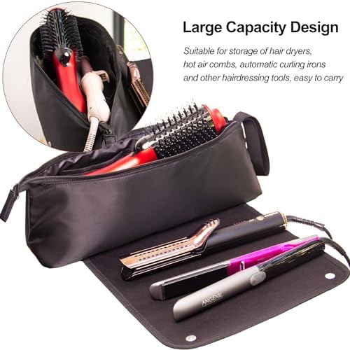 ANGENIL Hair Iron Tools Travel Bag with Heat Resistant Mat, for Curling Iron Wand, Flat Irons, Thermal Brush, Hair Dryer, 2 in 1 Portable Hot Tool Mat Hair Accessories Organizer for Women - Image 5