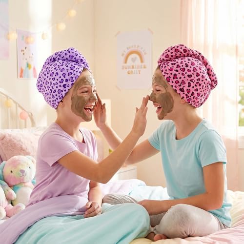Basumee Microfiber Hair Towel Wrap for Kids Girls, Ultra Absorbent, 2 Pack - Image 4