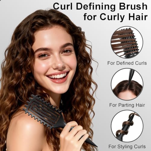 Curly Hair Brush, Curl Brush For Wet & Dry Hair,Curl Defining For Women&Men - Image 3