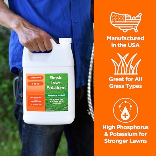 Ultimate 3-18-18 Lawn Food Liquid Fertilizer- Easy to Use Concentrated Spray- Any Grass Type- Summer & Fall - Simple Lawn Solutions- Turf Hardiness & Root Vigor- Phosphorus and Potassium (1 Gallon) - Image 4