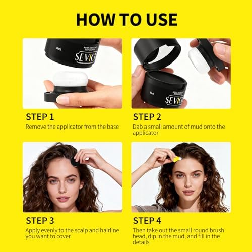 Sevich Hairline Powder 2.0, Gray Root Touch Up, Sweatproof, Dark Brown - Image 5