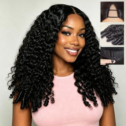V Part Wig Human Hair 26 Inch Burmese Curly V Part Wig by Maytune