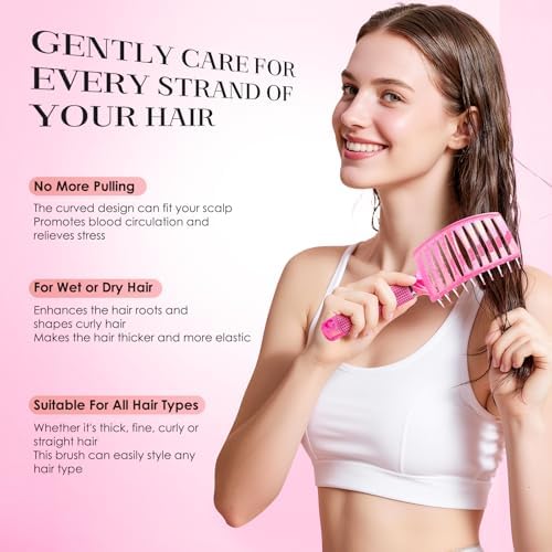 Bsisme Hair Brush Set, Curved Vented Hairbrush for Faster Blow Drying - Image 3