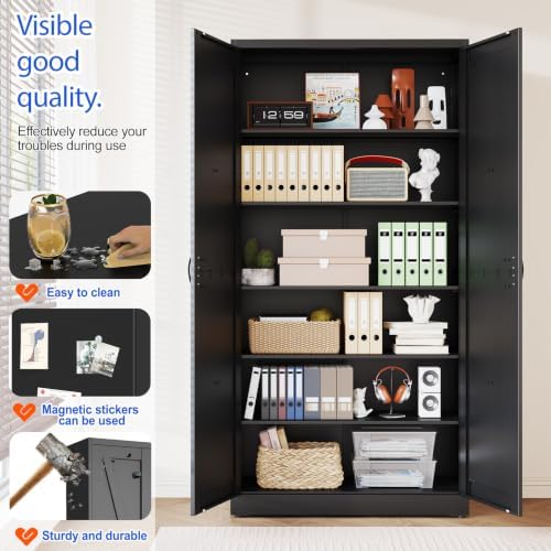 GAIOUS 79" Tall New Update Kitchen Pantry Cabinet, Metal Storage Cabinet - Image 4