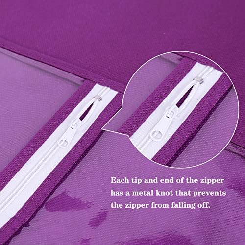 3PCS Wig Storage Bags with Hanger - Portable Hair Extension Organizer Dust-proof Stand (Purple) - Image 6