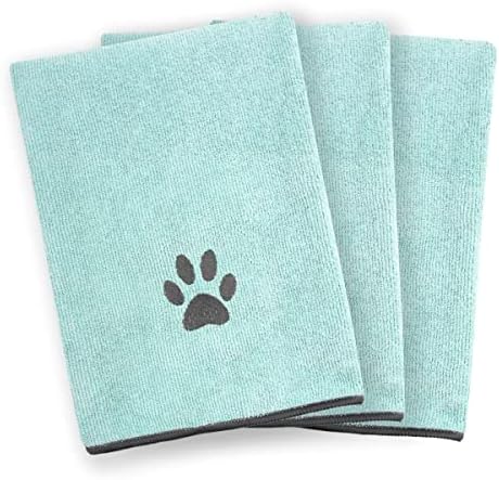 Ritz Premium Embroidered Microfiber Pet Towel (3-Pack), 18" x 28", Highly Absorbent, Fast-Drying, Long-Lasting, Super Soft 80% Polyester and 20% Polyamide Pet Cloth, Spa Blue - Image 2