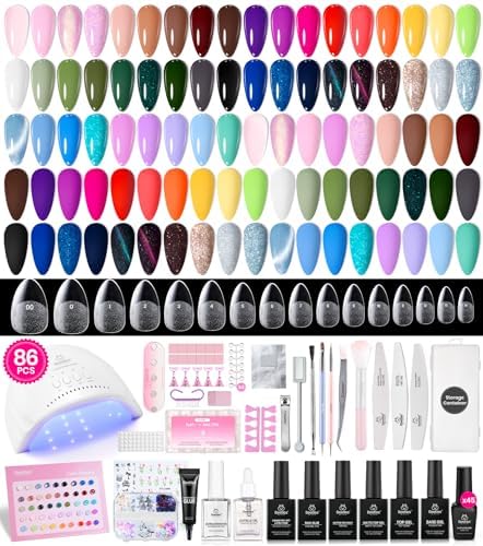 Beetles Gel Nail Polish Kit with U V Light and Nail Tips -86Pcs 45 Colors by beetlesGelPolish