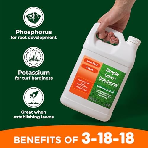 Ultimate 3-18-18 Lawn Food Liquid Fertilizer- Easy to Use Concentrated Spray- Any Grass Type- Summer & Fall - Simple Lawn Solutions- Turf Hardiness & Root Vigor- Phosphorus and Potassium (1 Gallon) - Image 2