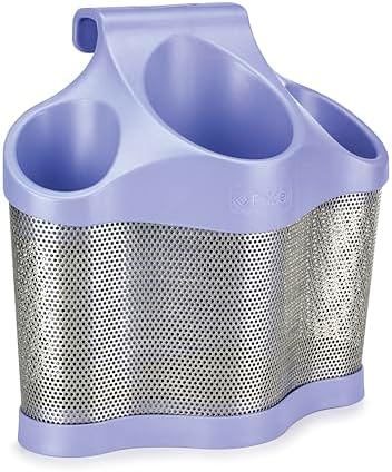 Polder Style Station, Hair Tool Organizer for Hair Dryer, Curling Iron, Hair Straightener, Easy-to-Store Hair Styling Station, Periwinkle and Silver by PolderProductsLLC