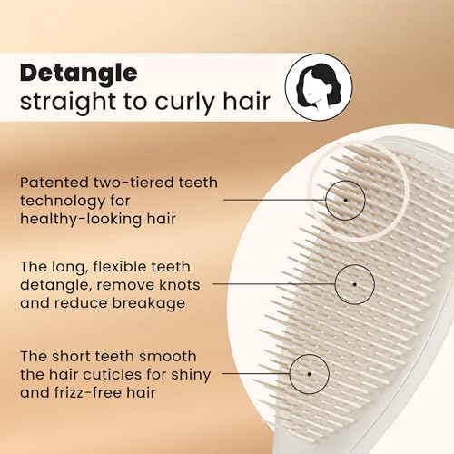 Tangle Teezer Matte Ultimate Detangler Brush, Straight to Curly, Gray - Image 2