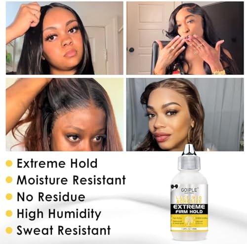 Wig Glue for Lace Front Wigs, Waterproof Lace Front Wig Adhesive & Silicone Applicator for Wigs, Strong Hold Transparent Lace Glue Edge Band for Hair Replacement Invisible Hair Bonding Adhesive(4PCS) - Image 2