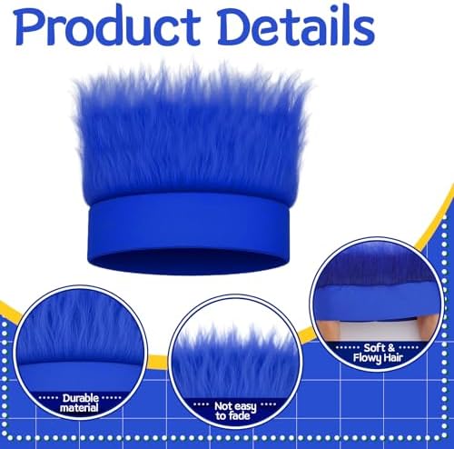 JATEBI 4 Pack Hairy Headband Crazy Hair Wigs with Stickers - Image 2