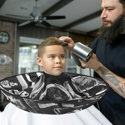 FEBSNOW Hair Cutting Cloak Cape Foldable Haircut Umbrella Cape for Adults - Image 6