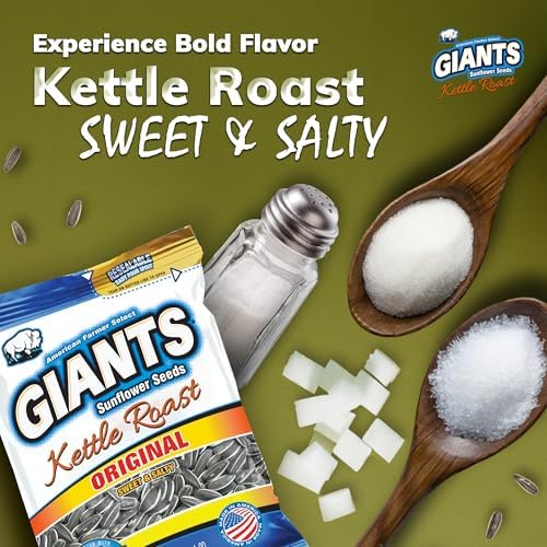 GIANTS Kettle Roast Sweet & Salty Sunflower Seeds - Sunflower Seeds Bulk, Sunflower Seed Snack, Roasted Sunflower Seeds to Eat, High Protein Snack - 5 oz Resealable Bag (Pack of 3) - Image 4