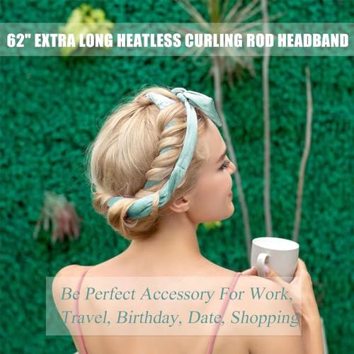 Heatless Velvet Hair Curlers to Sleep in - No Heat Curls for Women - 6 Pieces Set (Blue) - Image 6