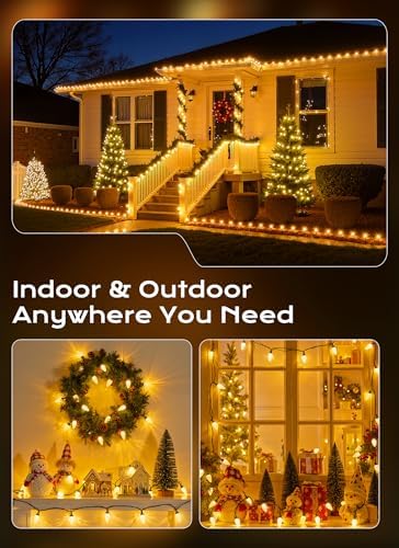 2 Pack 88FT 110 LED C9 Christmas Lights Outdoor Warm White Christmas Lights - Image 6