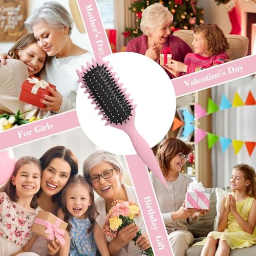 Curly Hair Brush, 2025 Curly Hair Products Curl Defining Brush, Bounce Defining Hair Shaping for Women Men,Pink - Image 4