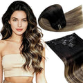 LaaVoo Clip in Hair Extensions Ombre Quick Installation Straight Remy Hair by LaaVoo